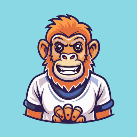 Majestic Australopithecus Mascot in Vector Illustrationのイラスト素材