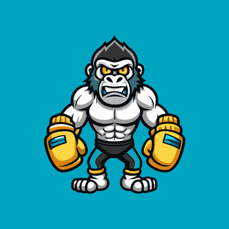 Cartoon Boxer Gorilla Logo Mascot for Business or Organizationのイラスト素材