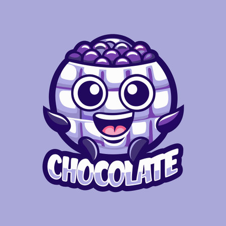 Adorable Chocolate Emoji Mascot Character for Brand Logo and Marketingのイラスト素材