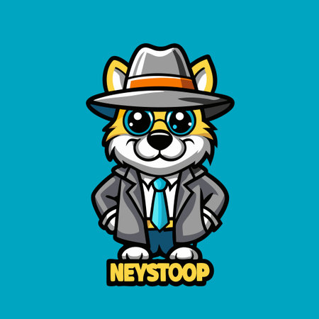 Adorable Detective Dog Cartoon Mascot Character for Logo or Brandingのイラスト素材