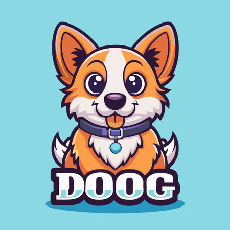 Cute Cartoon Dog Character Vector Illustration with Lively Expressionsのイラスト素材