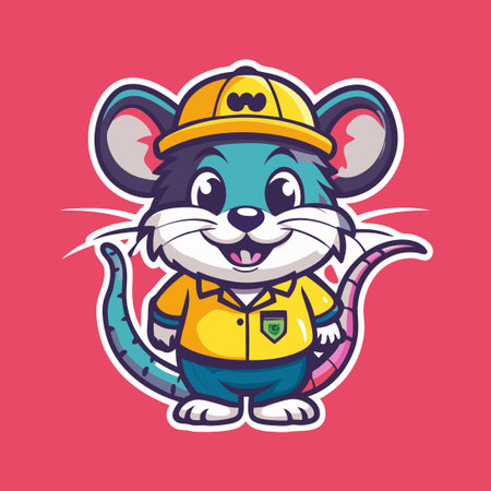 Adorable Rat Clad in a Distinguished Hat: A Vector Mascot Logoのイラスト素材