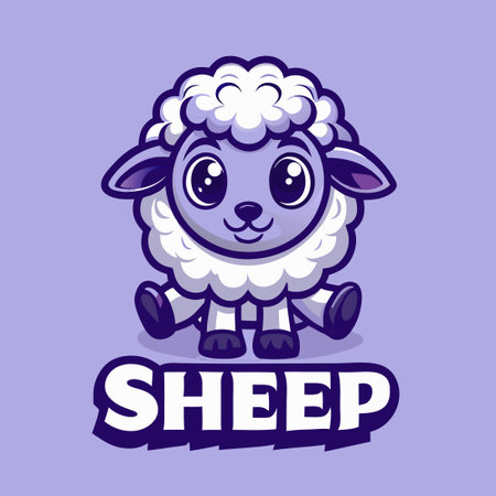 Adorable Sheep Character Cartoon Illustration: The Perfect Mascotのイラスト素材