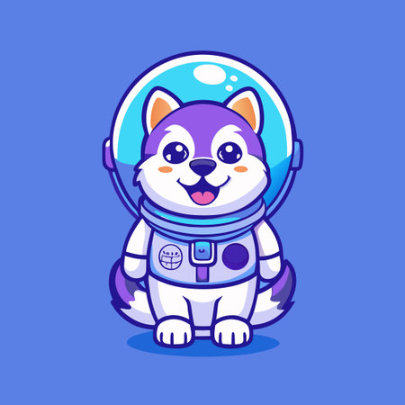 Adorable Shiba Inu Astronaut with Cosmic Wondersのイラスト素材