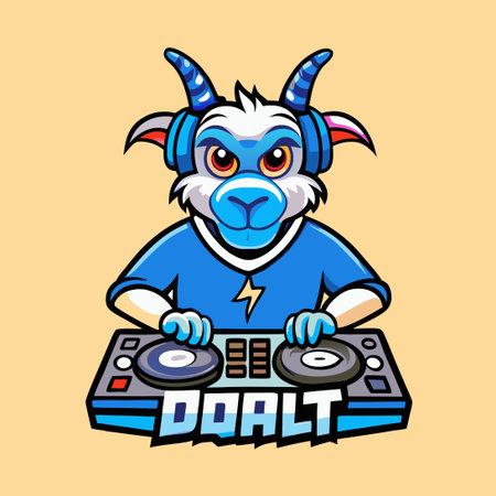 Cartoon Mascot Vector Logo of a Goat Characterのイラスト素材