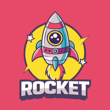 Cartoon Rocket Mascot Character Illustration for Business or Educational Purposesのイラスト素材