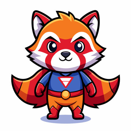 Mighty Red Panda Superhero: Embracing Nature's Power and Wisdomのイラスト素材