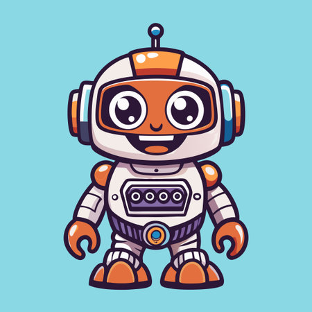 Vector Illustration of a Robot Mascot Character in EPS 10のイラスト素材