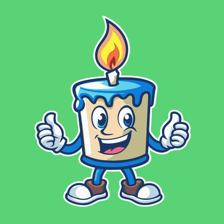 Adorable Cartoon Candle Character with a Dash of Mascot Flairのイラスト素材