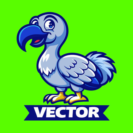 Detailed Dodo Bird Line Art Illustration with Precise Markings and Shadingのイラスト素材