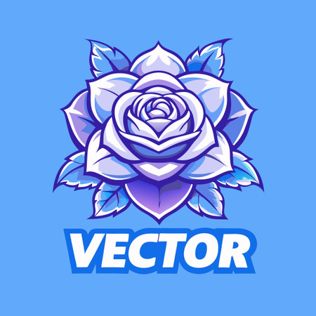 Gradient Vector Logo Illustration of a Colorful Rose in St. Rose Styleのイラスト素材