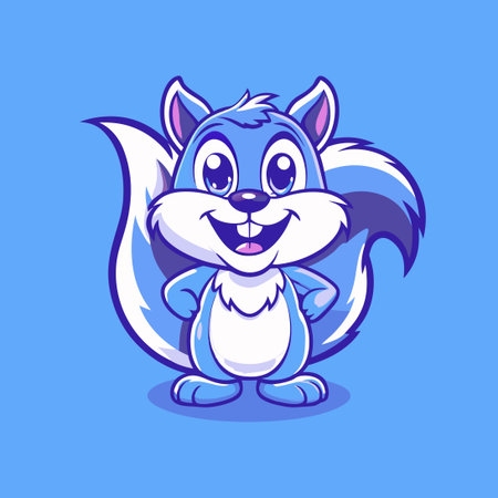 Cute and Playful Vector Logo Illustration of a Squirrel Mascot Cartoon Characterのイラスト素材