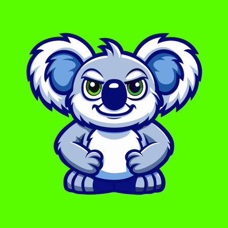 Spoiled Koala Mascot Relaxing in a Shopping Cart with Vector Logo Illustrationのイラスト素材