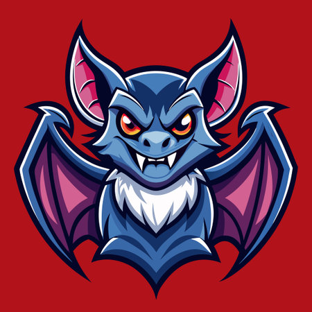 Captivating Bat Logo Vector Character Illustration in Dynamic Poseのイラスト素材