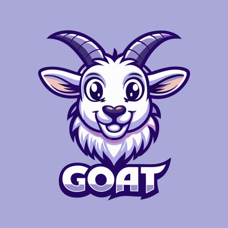 Cute and Playful Goat Mascot Character Vector Cartoon Illustration for Business or Marketing Purposesのイラスト素材