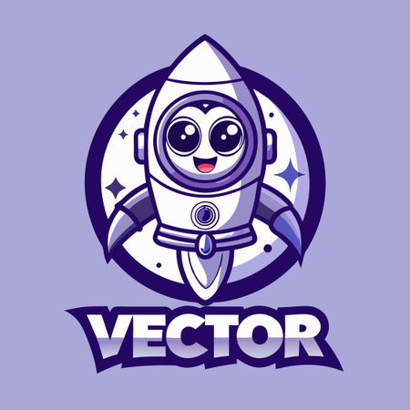 Energetic Rocket Mascot Cartoon Character Logo Illustrationのイラスト素材