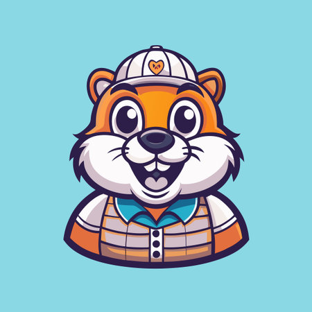 **** Adorable Beaver Mascot with a Cartoonish Appealのイラスト素材