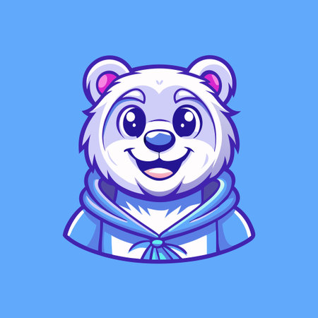 Minimalist Bear Mascot Logo Illustration with Simple and Modern Styleのイラスト素材