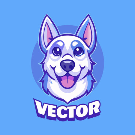 Modern and Minimalistic Dog Illustration with Flat Vector Designのイラスト素材