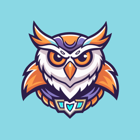 Majestic Nocturnal Owl E-sports Vector Logo Illustration for Gaming Teams and Streamersのイラスト素材