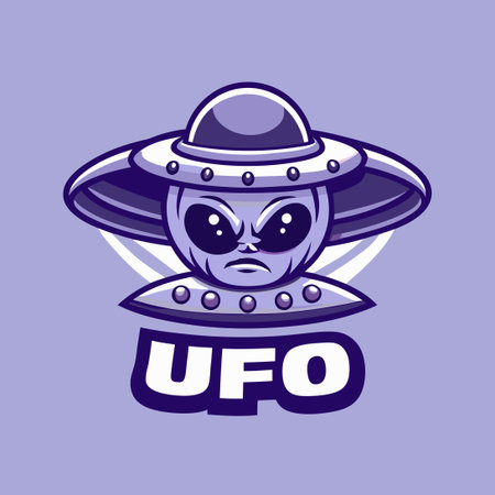 Stylized UFO Mascot with Simple Vector Illustration for Ufologyのイラスト素材