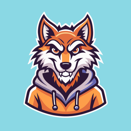 Black and White Vector Logo of a Majestic Wolf Silhouetteのイラスト素材