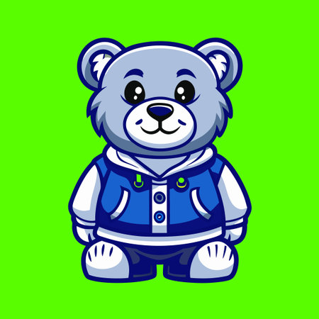 Adorable Teddy Bear Mascot Cartoon Character Logo for Your Brandのイラスト素材
