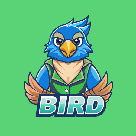 Black and White Bird Silhouette Logo Design with Vecto Styleのイラスト素材