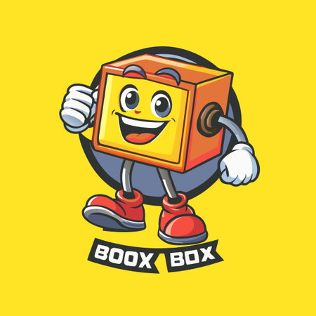 Coin Box Character Mascot Cartoon Illustration Vectorのイラスト素材
