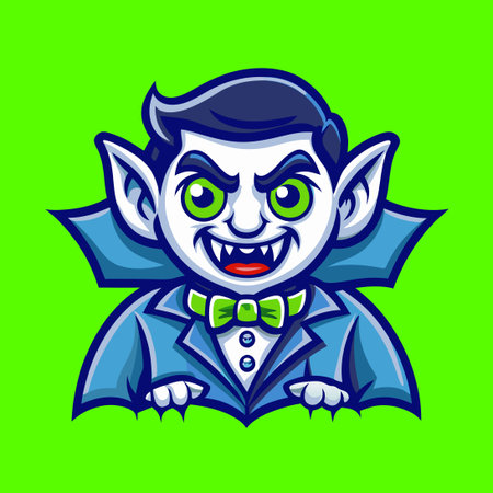 Vector Illustration of a Spooky Cartoon Vampire Mascotのイラスト素材