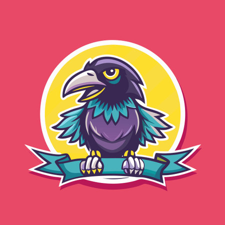 Elegant Black Crow Silhouette Vector Illustration for Logos and Designsのイラスト素材