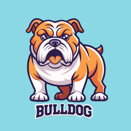 Fierce Bulldog Silhouette Vector Illustration for Graphic Designsのイラスト素材