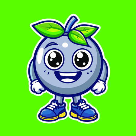 Cute Lemon Emoji Mascot Character Pushing a Shopping Cart on Wheelsのイラスト素材