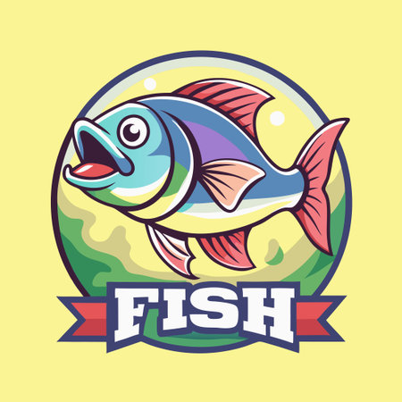 Gradient Fish Logo with Vibrant Hues and Fluid Transitionsのイラスト素材