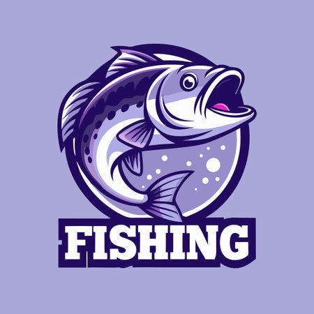 Gradient Logo Illustration of a Colorful Fishing Lureのイラスト素材