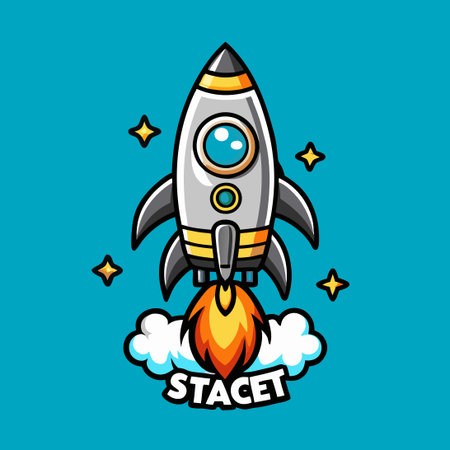 Cartoon Character Rocket Line Art Vector Illustration Drawingのイラスト素材