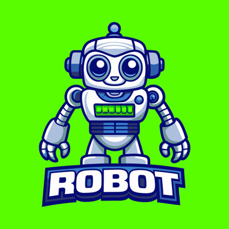 Nostalgic Robot Mascot Illustrating Retro Character with Mechanical Detailsのイラスト素材
