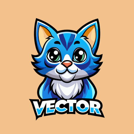 Vibrant Cat Vector Illustration with Colorful Gradientsのイラスト素材