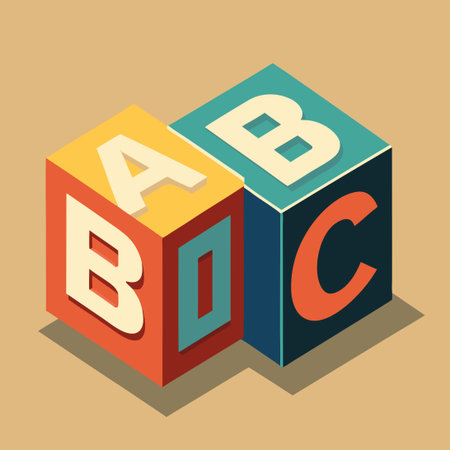 Colorful ABC Letter Building Blocks Spelling Out the Alphabetのイラスト素材