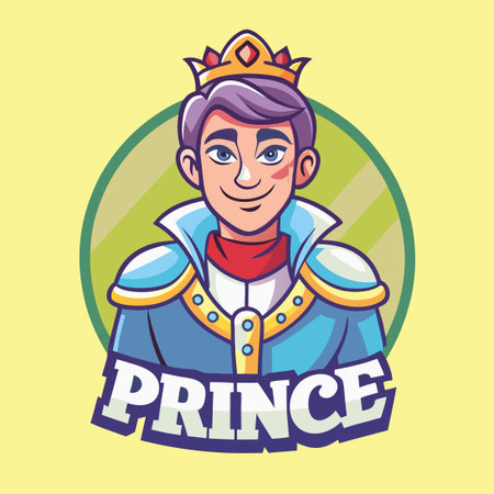 Cartoon-Style Vector Illustration of a Royal Prince Characterのイラスト素材
