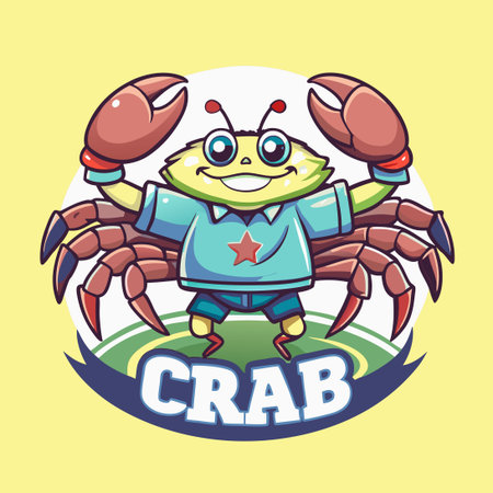 Humorous Crab Declares its Crustacean Nature with "Crab" T-Shirtのイラスト素材