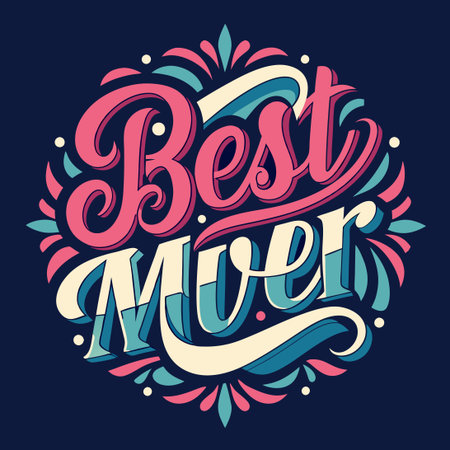 Heartfelt Mother's Day Greeting Card with Custom Lettering "Best Mom Ever"のイラスト素材