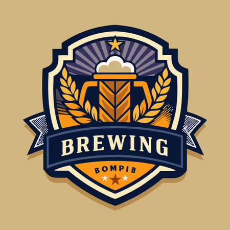 Intricate Logo of a Brewing Label Company with Artistic Flourishesのイラスト素材