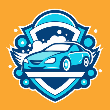 Editable and Scalable Vector Car Wash Logo Illustrationのイラスト素材