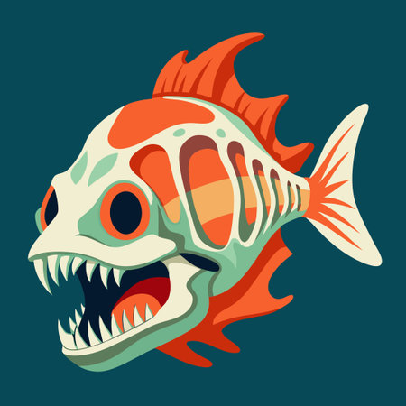 Intricate Skull Structure of a Vibrant Coral Reef Fish Unveiledのイラスト素材
