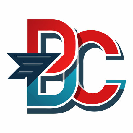 Company Logo with Blue "D" and Green "C" Letters Intertwinedのイラスト素材