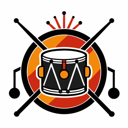 Vector Illustration of a Drum Stick with Musical Notesのイラスト素材
