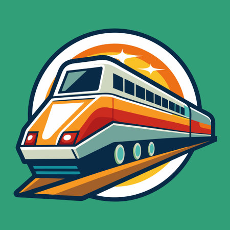 Vibrant Train Locomotive Vector Illustration for Transportation Conceptsのイラスト素材