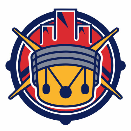 Rhythmic Beats: Vector Illustration of Drum Sticks with Musical Tonesのイラスト素材