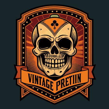 Vintage Screen Printing with Skull Design for Grunge and Edgy Aestheticのイラスト素材